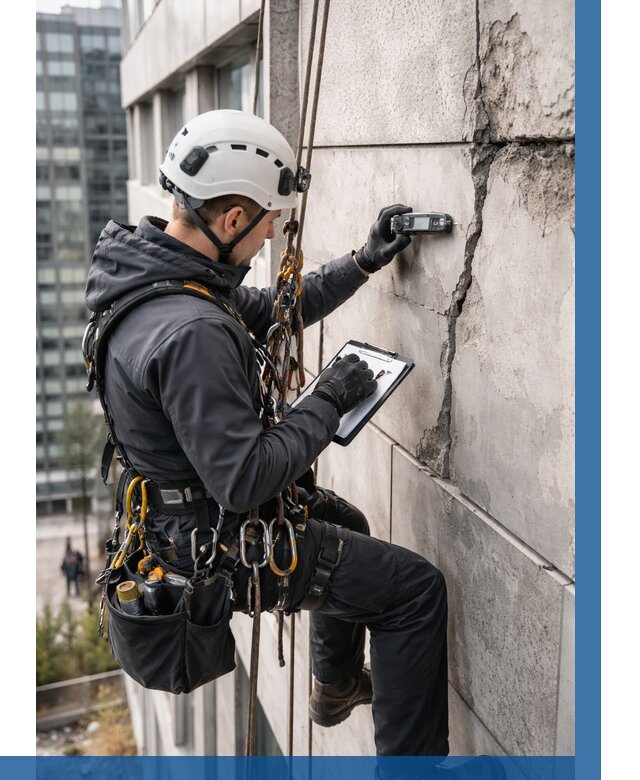 Обследование фасада альпинистами в Ростове-на-Доне от 125 р. | ВЫСОТНИК-Рст