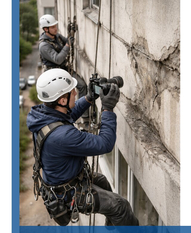 Фотофиксация дефектов фасада с высотной съемкой в Ростове-на-Доне