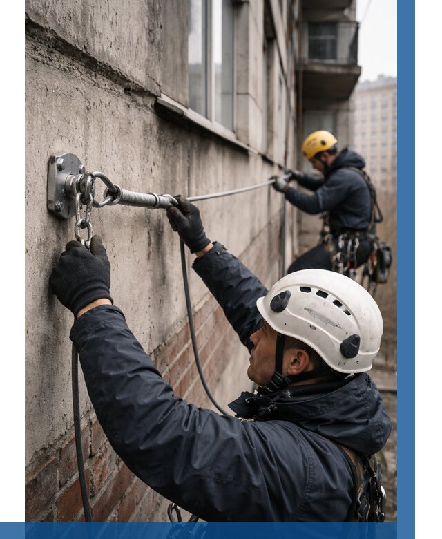 Монтаж анкерных линий в Ростове-на-Доне от 3129 р. | ВЫСОТНИК-Рст