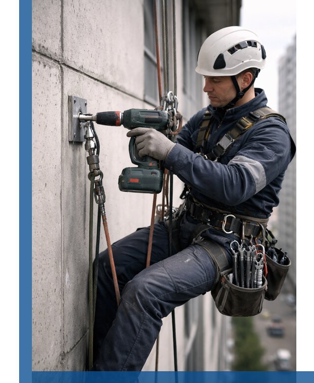 Установка анкерных точек для высотных работ в Ростове-на-Доне